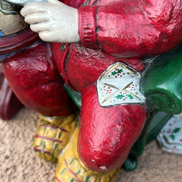 Vintage Ceramic Santa Checking His Route 1992 - Picture 13 of 16